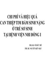 CHI PHÍ VÀ HIỆU QUẢ CAN THIỆP TIM BẨM SINH NẶNG Ở TRẺ SƠ SINH TẠI BỆNH VIỆN NHI ĐỒNG I