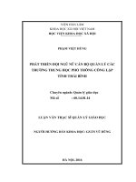 Phát triển đội ngũ nữ cán bộ quản lý các trường trung học phổ thông công lập tỉnh thái bình 