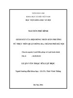 Giám sát của hội đồng nhân dân phường từ thực tiễn quận đống đa – thành phố hà nội 