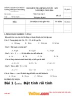 Đề thi học kì 1 lớp 2 môn Toán, Tiếng Việt trường tiểu học Toàn Thắng năm 2015 - 2016