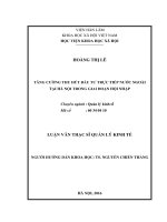 Tăng cường thu hút đầu tư trực tiếp nước ngoài tại hà nội trong giai đoạn hội nhập