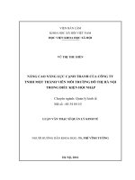 Nâng cao năng lực cạnh tranh của công ty TNHH một thành viên môi trường đô thị hà nội trong điều kiện hội nhập 
