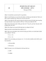 Đề kiểm tra giữa học kì 1 môn sinh học lớp 12   đề 5 