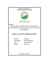 Đánh giá hiệu quả mô hình chăn nuôi lợn thịt của các hộ trên địa bàn xã thanh vân   huyện tam dương   tỉnh vĩnh phúc 