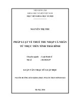 Pháp luật về thuế thu nhập cá nhân từ thực tiễn tỉnh thái bình