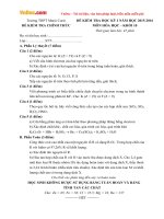 Đề thi học kì 1 môn Hóa học lớp 10 trường THPT Marie Curie, TP. Hồ Chí Minh năm học 2015 - 2016