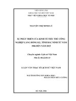 Sự phát triển của kinh tế tiểu thủ công nghiệp làng đồng kỵ tỉnh bắc ninh từ năm 1986 đến năm 2015 
