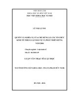 Quyền và nghĩa vụ của chủ rừng là tổ chức kinh tế theo luật bảo vệ và phát triển rừng năm 2004 