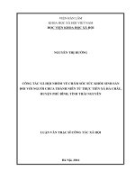 Công tác xã hội nhóm về chăm sóc sức khỏe sinh sản đối với người chưa thành niên từ thực tiễn xã hà châu, huyện phú bình, tỉnh thái nguyên 