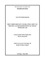 Phát triển đội ngũ cán bộ, công chức xã, phường tại thành phố buôn mê thuột, tỉnh đắc lắc