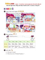 Giải bài tập SGK Tiếng Anh lớp 4 (mới) Unit 3: Lesson 2 trang 20