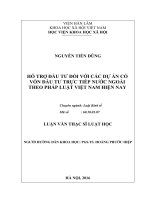 Hỗ trợ đầu tư đối với các dự án có vốn đầu tư trực tiếp nước ngoài theo pháp luật việt nam hiện nay 