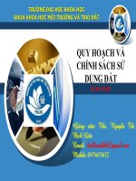 bài giảng quy hoạc và chính sách sử dụng đất