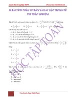 50 BÀI TÍCH PHÂN CƠ BẢN VÀ HAY GẶP TRONG BÀI THI TRẮC NGHIỆM