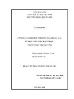 Công tác xã hội đối với bệnh nhân bệnh máu từ thực tiễn tại viện huyết học – truyền máu trung ương