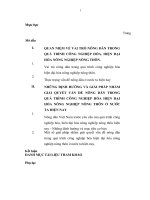 TIỂU LUẬN CHUYÊN NGHÀNH   VAI TRÒ của NÔNG dân TRONG QUÁ TRÌNH CÔNG NGHIỆP hóa, HIỆN đại hóa NÔNG NGHIỆP NÔNG THÔN ở nước TA