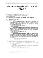 BÀI THU HOẠCH TÌM HIỂU THỰC TẾ GIÁO DỤC