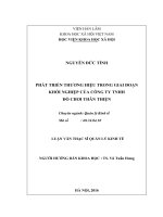 Phát triển thương hiệu trong giai đoạn khởi nghiệp của công ty TNHH đồ chơi thân thiện 