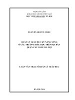 Quản lý giáo dục kỹ năng sống ở các trường tiểu học trên địa bàn quận cầu giấy, hà nội