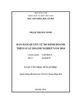 Bảo đảm quyền tự do kinh doanh theo luật doanh nghiệp năm 2014