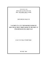 Vai trò của các thành phần kinh tế đối với sự phát triển kinh tế tri thức ở tỉnh bình dương hiện nay 