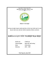 Đánh giá hiện trạng môi trường nước mặt sông Quây Sơn đoạn chảy qua huyện Trùng Khánh  tỉnh Cao Bằng