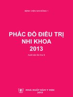 PHÁC ĐỒ ĐIỀU TRỊ NHI KHOA 2013