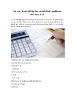 Các lưu ý trước khi lập báo cáo tài chính, quyết toán thuế năm 2016