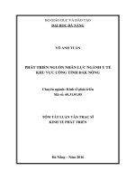 Phát triển nguồn nhân lực ngành y tế khu vực công tỉnh đắk nông 