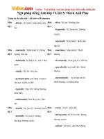 Ngữ pháp tiếng Anh lớp 7 Unit 5: Work And Play