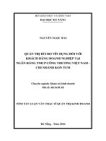 Quản trị rủi ro tín dụng đối với khách hàng doanh nghiệp tại ngân hàng TMCP công thương việt nam – CN kon tum
