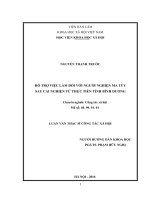 Hỗ trợ việc làm đối với người nghiện ma tuý sau cai nghiện từ thực tiễn tỉnh bình dương 
