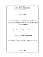 Giải quyết khiếu nại thuộc thẩm quyền của Chủ tịch Ủy ban nhân dân cấp tỉnh từ thực tiễn tỉnh Thanh Hóa