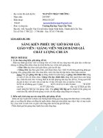 Sáng kiến phiếu dự giờ đánh giá giáo viêngiảng viên nhằm đánh giá chất lượng chuẩn