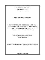 Đánh giá thành tích nhân viên tại ngân hàng TMCP đầu tư và phát triển việt nam – chi nhánh gia lai