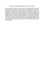 Implicit Dimensions of Contract  Discrete  Relational  and Network Contracts  International Studies in the Theory of Private Law