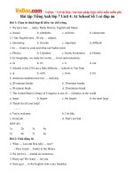 Bài tập Tiếng Anh lớp 7 Unit 4: At School Số 1 có đáp án