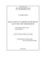 Dịch vụ công tác xã hội đối với trẻ khuyết tật từ thực tiễn tỉnh bình phước