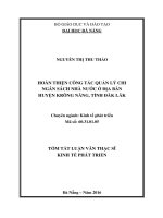 Hoàn thiện công tác quản lý chi ngân sách nhà nước ở địa bàn huyện krông năng, tỉnh đắk lắk 