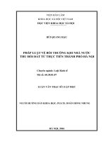 Pháp luật về bồi thường khi Nhà nước thu hồi đất từ thực tiễn Thành phố Hà Nội