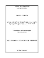 Đánh giá thành tích cán bộ công chức tại cục hải quan gia lai   kon tum