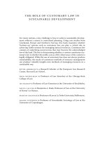The Role of Customary Law in Sustainable Development  Cambridge Studies in Law and Society
