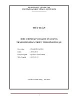 ĐIỀU CHỈNH QUY HOẠCH XÂY DỰNG  THÀNH PHỐ PHAN THIẾT, TỈNH BÌNH THUẬN.