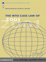 The WTO Case Law of 2001 The American Law Institute Reporters 039 Studies The American Law Institute Reporters Studies on WTO Law