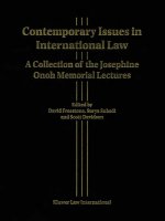 Contemporary Issues in International Law A Collection of the Josephine Onoh Memorial Lectures
