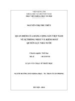 Luận văn quan điểm của đảng cộng sản việt nam về sự thống nhất và kiểm soát quyền lực nhà nước