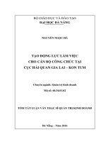 Tạo động lực làm việc cho cán bộ công chức tại cục hải quan gia lai   kon tum 