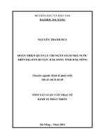 Hoàn thiện quản lý chi ngân sách nhà nước trên địa bàn huyện đắk song tỉnh đắk nông 