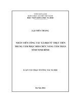 Luận văn nhân viên công tác xã hội từ thực tiễn trung tâm phục hồi chức năng tâm thần tỉnh ninh bình 