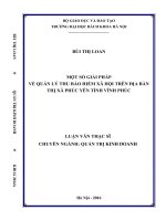 Một số giải pháp về quản lý thu bảo hiểm xã hội trên địa bàn thị xã phúc yên tỉnh vĩnh phúc 